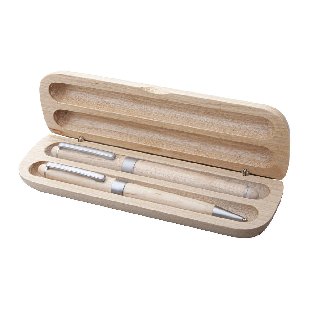 Product image Kugelschreiber Set aus Holz Nawodu Werbeartikel