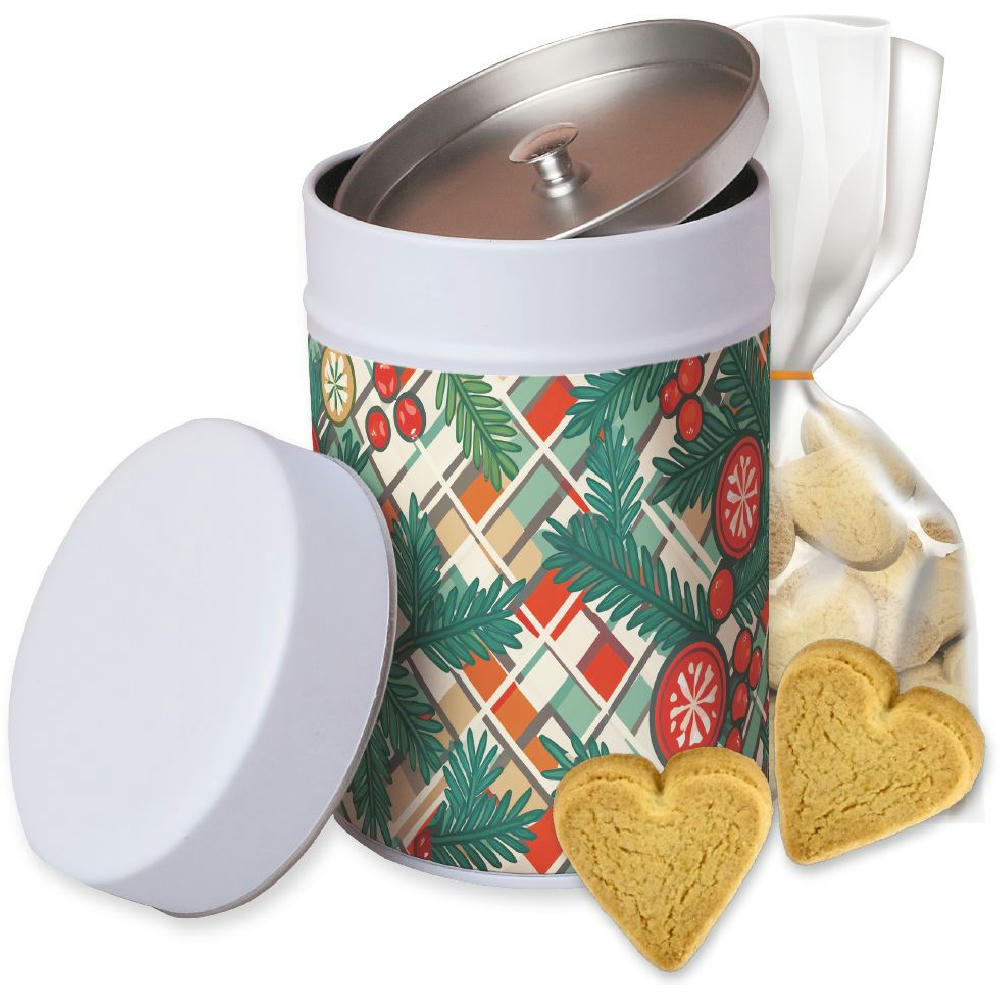 Product image Butter-Herzen, ca. 100g, Beutel in Metalldose Maxi Werbeartikel