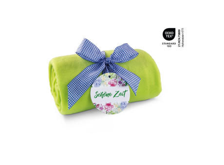 Product image Fleecedecke Frühlingszeit - apfelgrün - 120 x 150 cm, 180 g/m² Werbeartikel