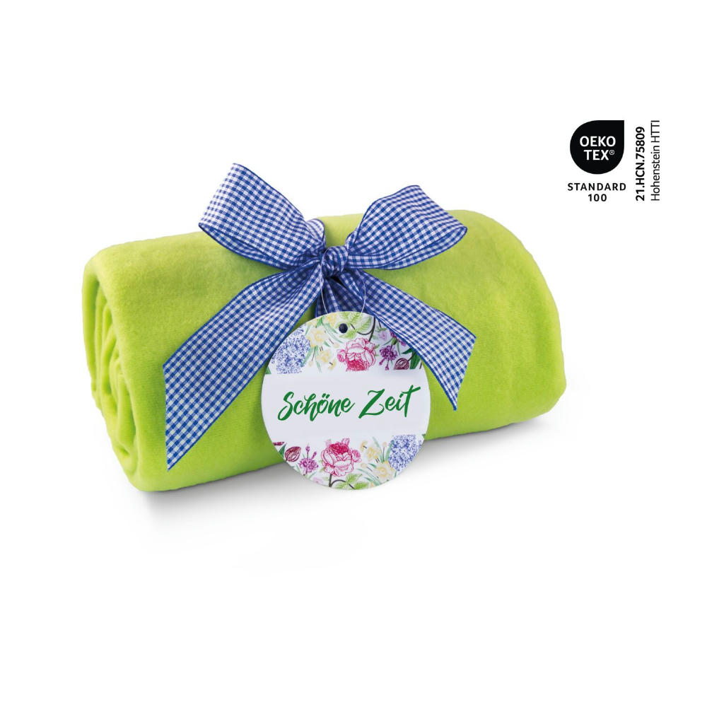 Product image Fleecedecke Frühlingszeit - apfelgrün - 120 x 150 cm, 180 g/m² Werbeartikel