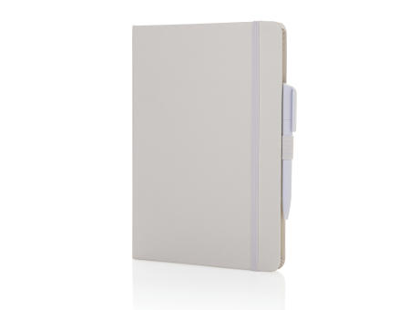 Sam A5 Notizbuch aus RCS zertifiziertem Lederfaserstoff Werbeartikel