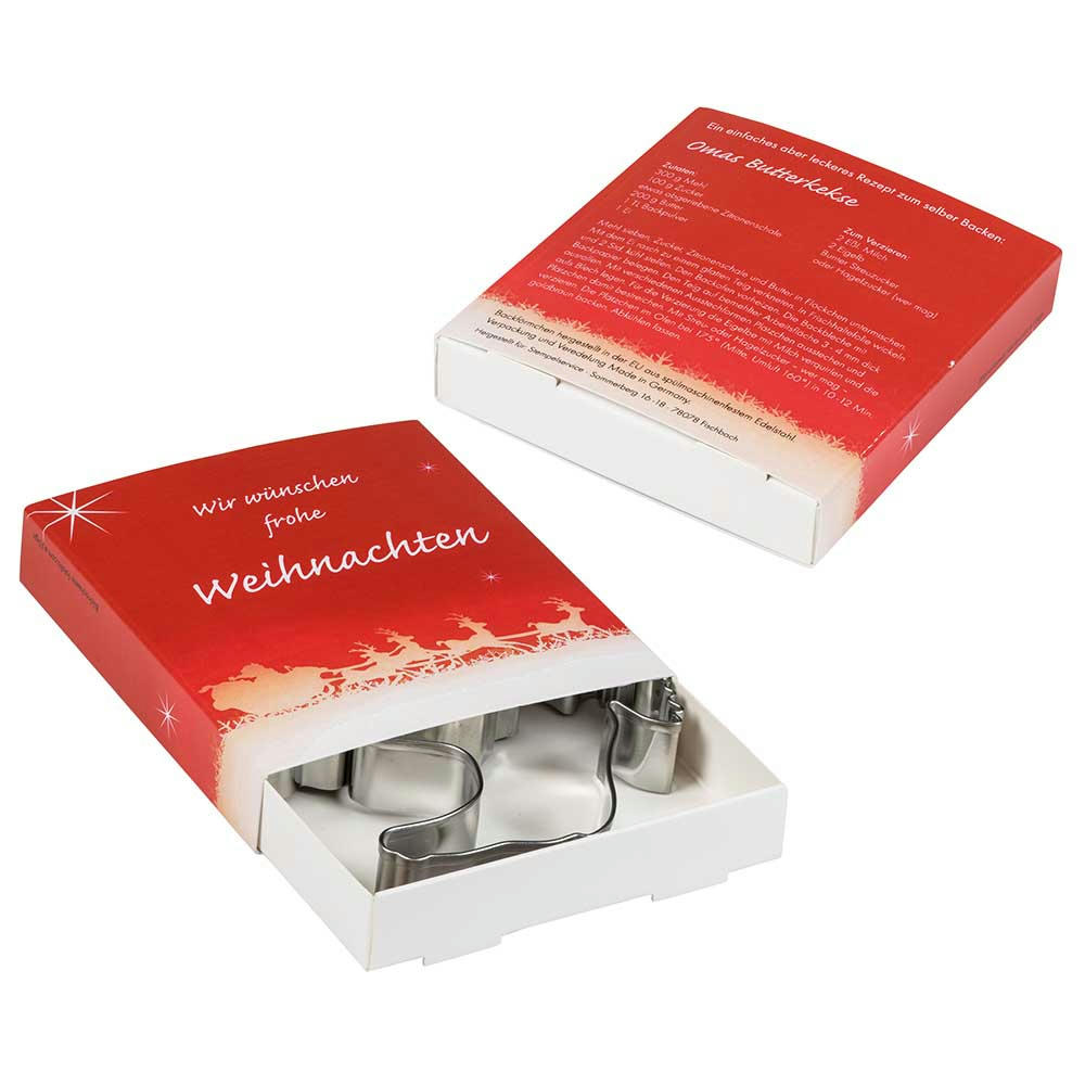 Product image Backförmchen Premium-Box - Xmas - Herz + Komet Werbeartikel