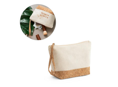 BLANCHETT. Kulturtasche aus 100% Baumwolle und Kork Werbeartikel