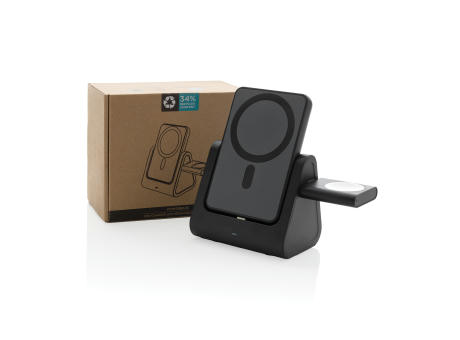 Powerbase 3-in-1-Charger aus RCS Kunststoff mit Powerbank bedrucken