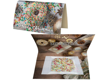 Product image Zucker-Streusel, ca. 15g, Werbekarte A6 gefaltet bedrucken