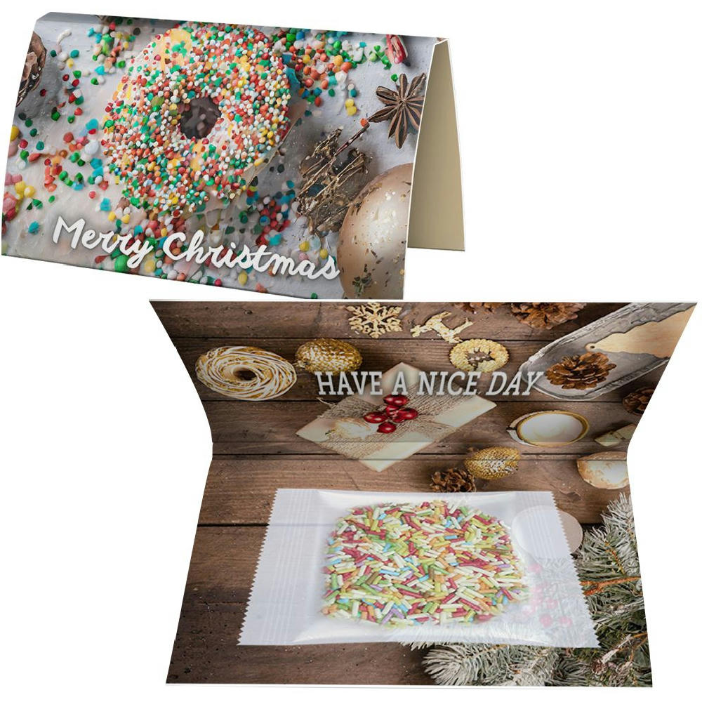 Product image Zucker-Streusel, ca. 15g, Werbekarte A6 gefaltet Werbeartikel