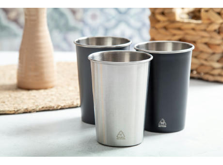Product image Becher aus recyceltem Edelstahl Redisha Mono Werbeartikel