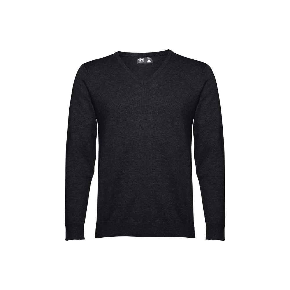 THC MILAN. Herren-Pullover mit V-Ausschnitt aus Baumwolle und Polyamid Werbeartikel