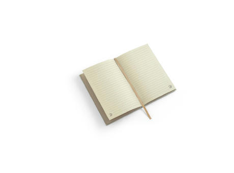 DICKINSON. A5-Notizbuch mit festem Einband, hergestellt aus Zuckerrohrpapier (80 % zuckerrohr) mit linierten Seiten Werbeartikel