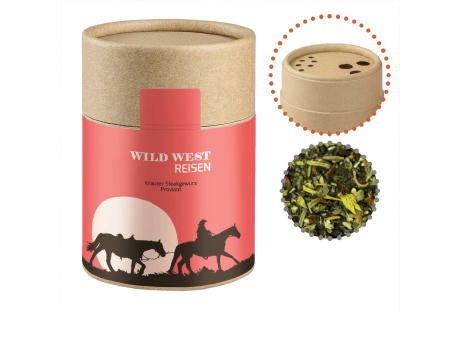 Gewürzmischung Kräuter-Steakgewürz, ca. 45g, Kraftpapierstreuer Midi Werbeartikel