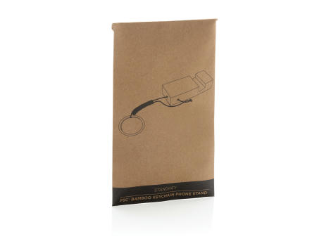 Standkey Bambus Schlüsselanhänger Telefonständer Werbeartikel