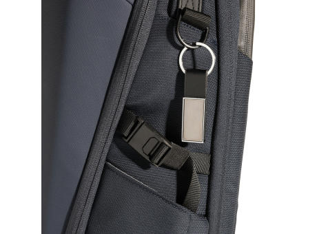 Schicker PU Schlüsselanhänger aus RCS recyc. Zinklegierung bedrucken