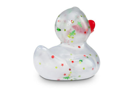 Werbeente Leni Lametta mit rotem Schnabel, ca. 8 cm Werbeartikel