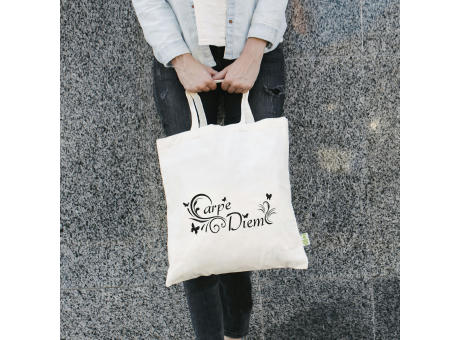 Product image TRIER - Tragetasche aus schwerer, recycelter Baumwolle mit kurzen Henkeln Werbeartikel