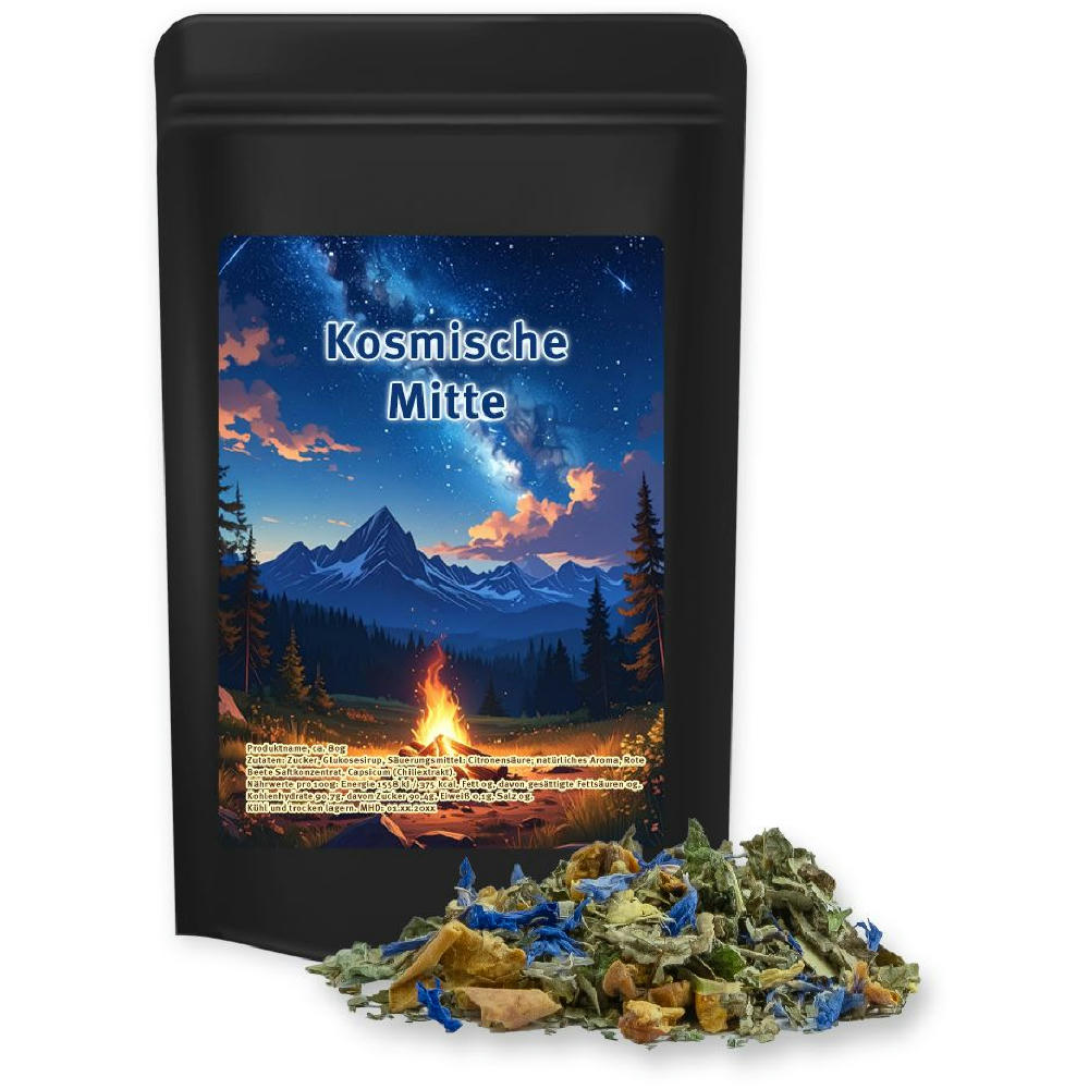 Product image Kräutertee Harmonie, ca. 35g, Standbeutel Midi schwarz Werbeartikel