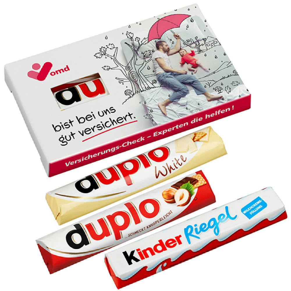 Product image 3er Duplo-Pack (1 Duplo klassisch + 1 Duplo weiß + 1 Kinder Riegel) Werbeartikel