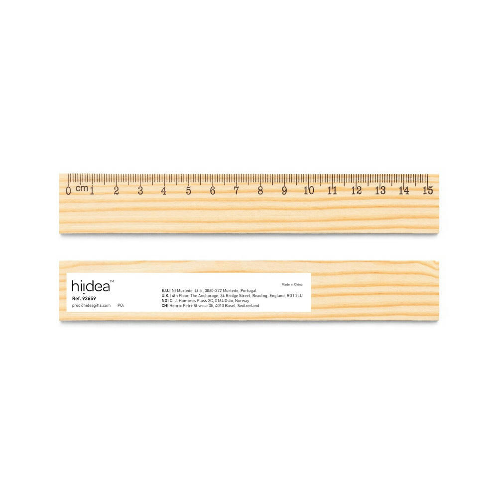 WESLEY 15. Lineal aus Kiefernholz mit 15 cm Skala Werbeartikel