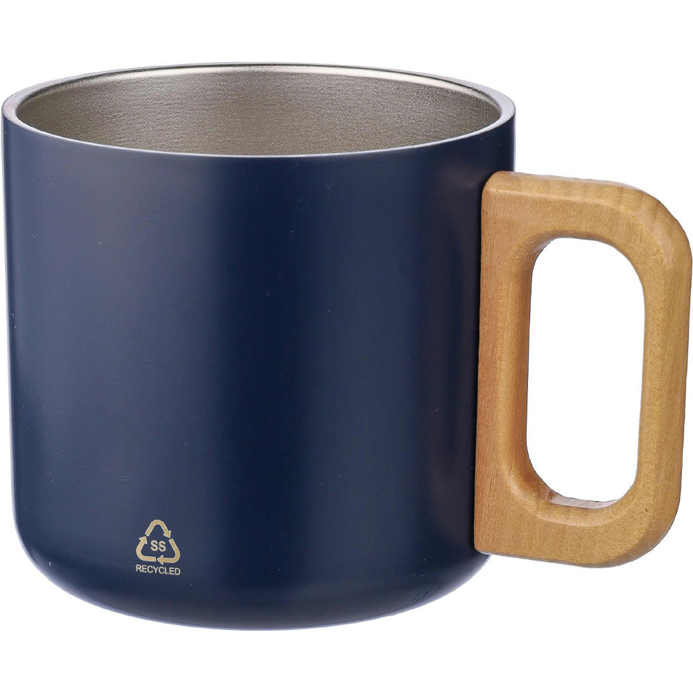 Doppelwandiger Becher aus recyceltem Edelstahl 400 ml Dwight Werbeartikel