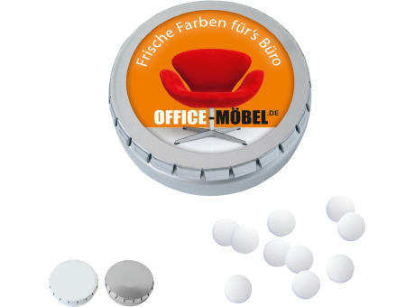 Product image MINI-Drück-mich-Dose mit Pfefferminzpastillen, 50g Werbeartikel