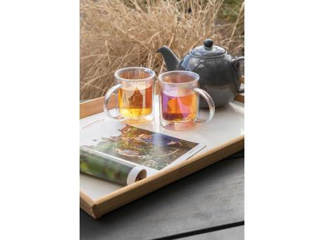 Doppelwandiger Deluxe-Becher aus galvanisiertem Glas bedrucken