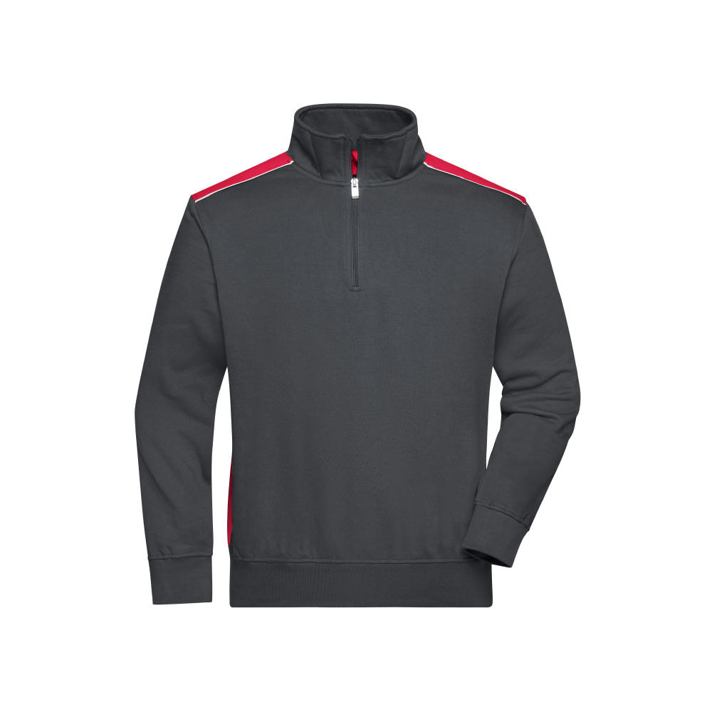 Product image Workwear Half-Zip Sweat - COLOR - - Sweatshirt mit Stehkragen, Reißverschluss und Kontrasteinsätzen Werbeartikel