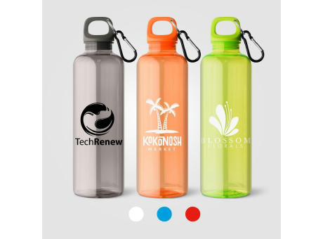 Doli Fahrradflasche mit Schraubverschluss und Karabinerclip aus rPET  – 740 ml Werbeartikel