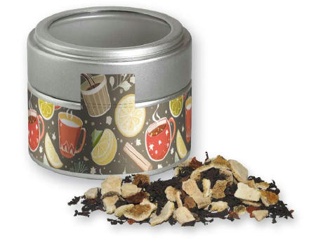 Product image Wintertage Tee, ca. 35g, Metalldose Mini mit Sichtfenster silber Werbeartikel