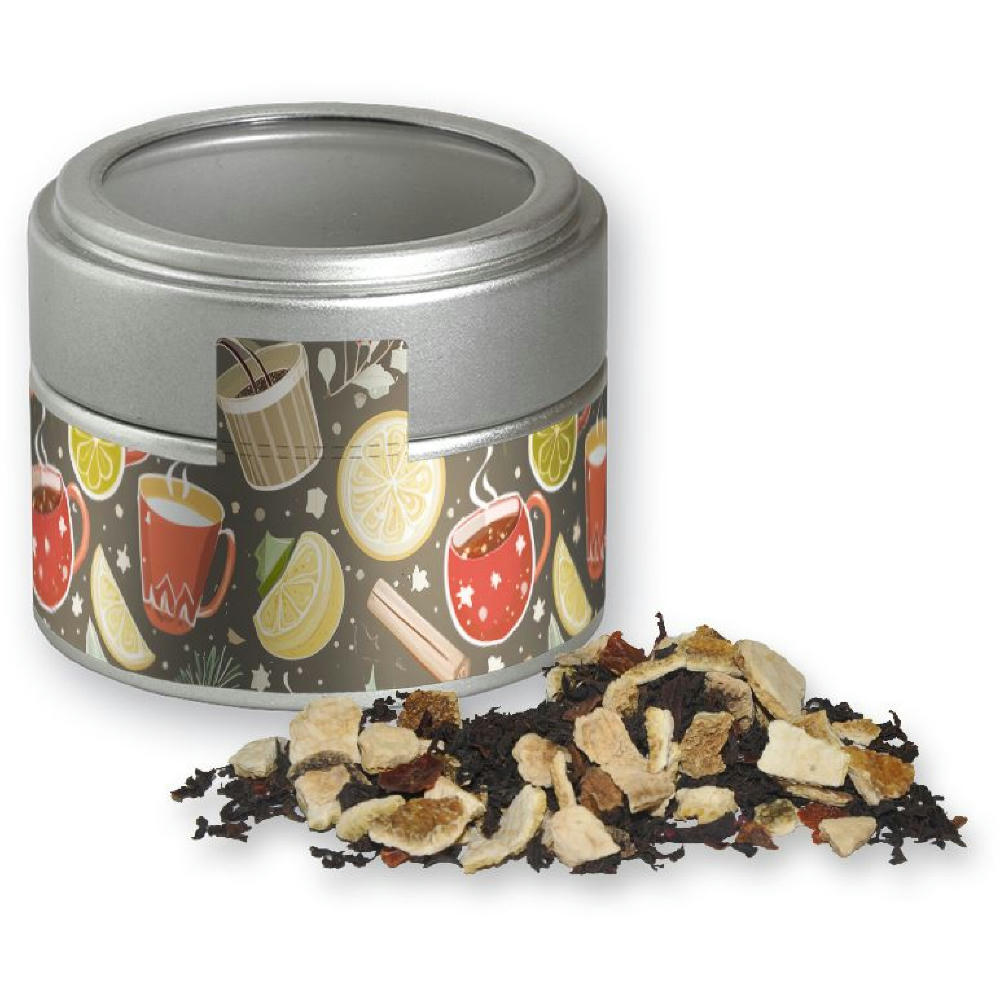 Product image Wintertage Tee, ca. 35g, Metalldose Mini mit Sichtfenster silber Werbeartikel