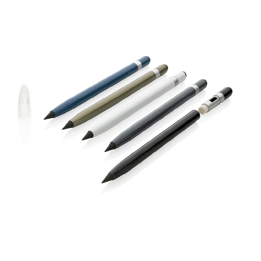 Product image Tintenloser Stift aus Aluminium mit Radiergummi Werbeartikel