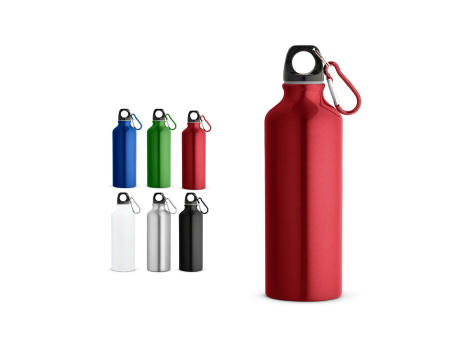 RE-LANDSCAPE M. Flasche aus recyceltem Aluminium 530 mL mit Karabiner Werbeartikel