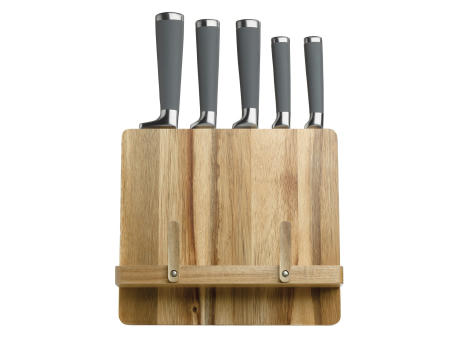 Kochbuchständer mit 5 Messern Werbeartikel