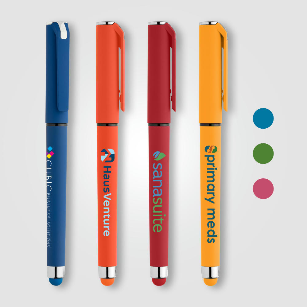 Islander Griff-Gelschreiber Brights aus recyceltem Kunststoff  Werbeartikel