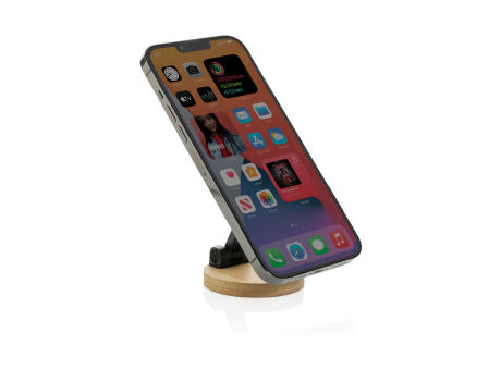 Magmount Telefonständer aus RCS rec. Kunststoff und Bambus Werbeartikel