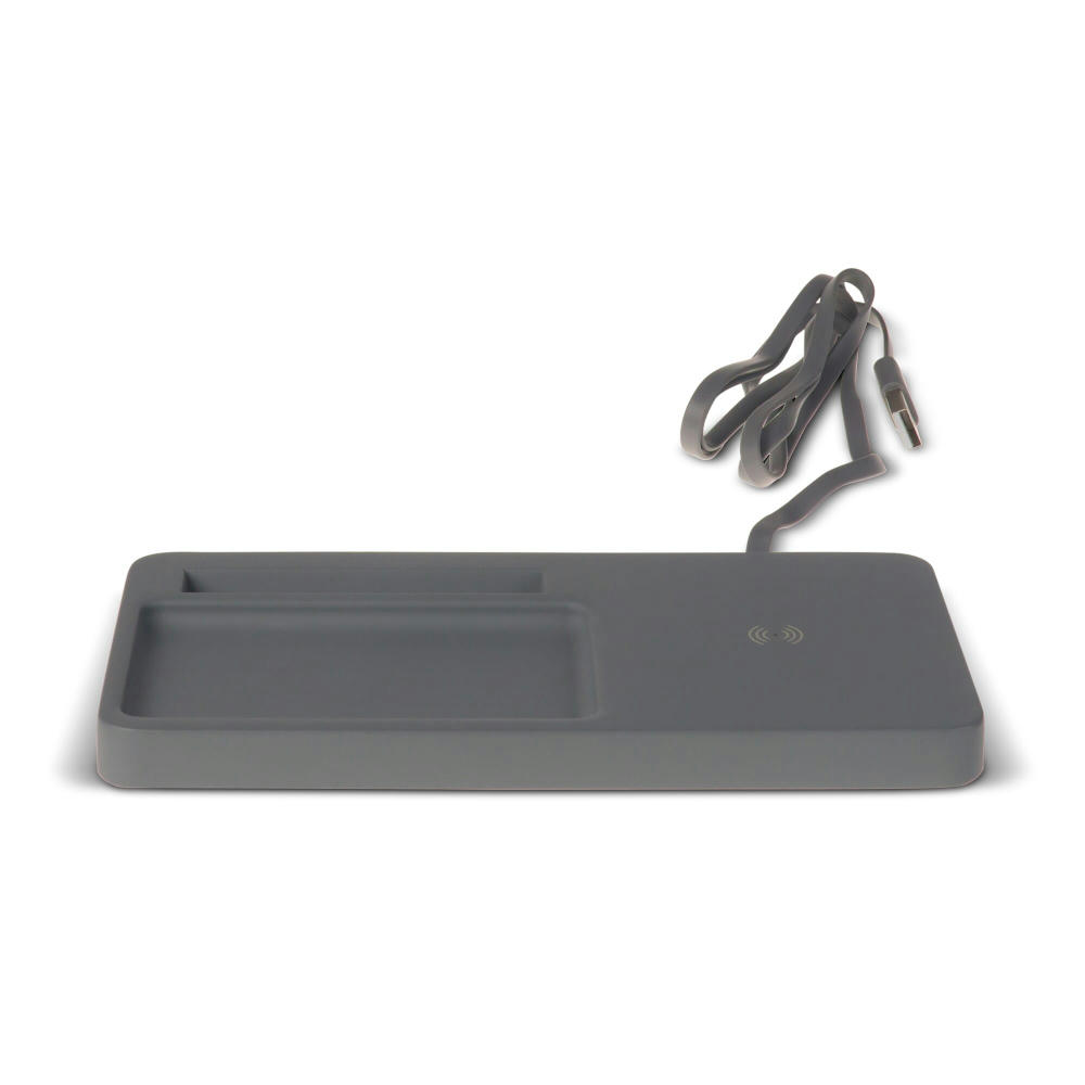 Limestone Desk organizer with wireless charger 5W Werbeartikel