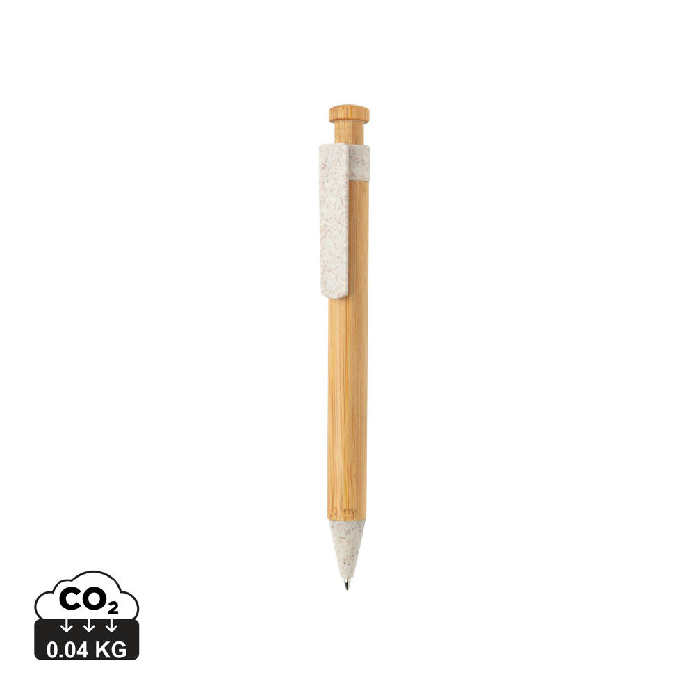 Bambus Stift mit Wheatstraw-Clip Werbeartikel