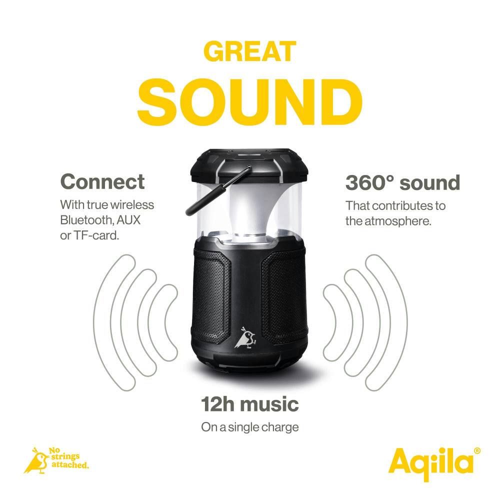 Aqiila Soundbird B10 Bluetooth-Lautsprecher mit Beleuchtung und Powerbank Werbeartikel