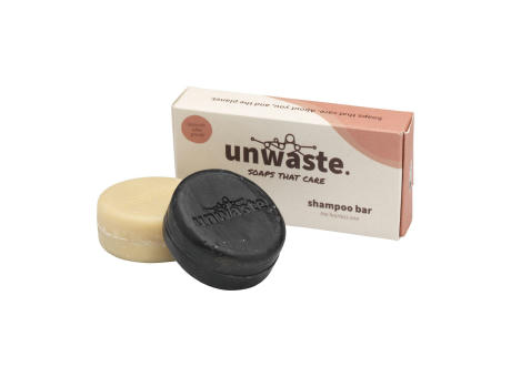 Product image Unwaste Duopack Scrub & Shampoo bar Koffieolie Werbeartikel