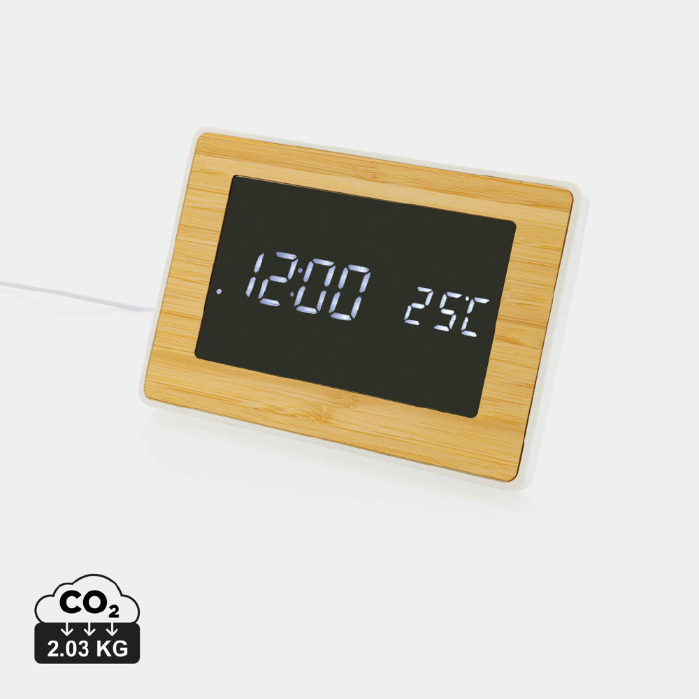 Product image Utah LED-Uhr aus RCS rKunststoff & Bambus Werbeartikel