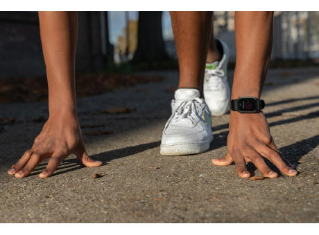 1,47" Aktivitätsuhr aus RCS recyceltem TPU mit Pulsmesser Werbeartikel