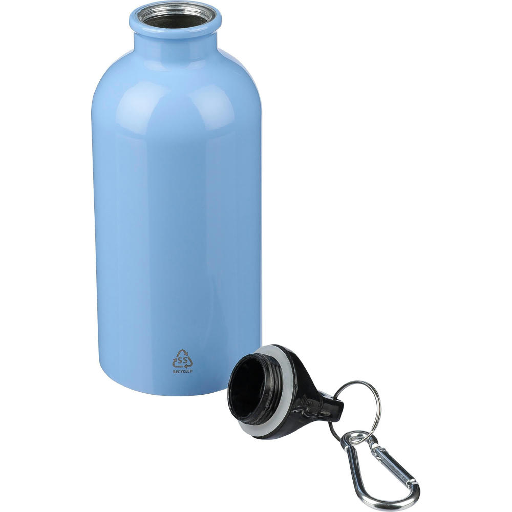 Einwandige Flasche aus recyceltem Edelstahl (400 ml) Sable Werbeartikel