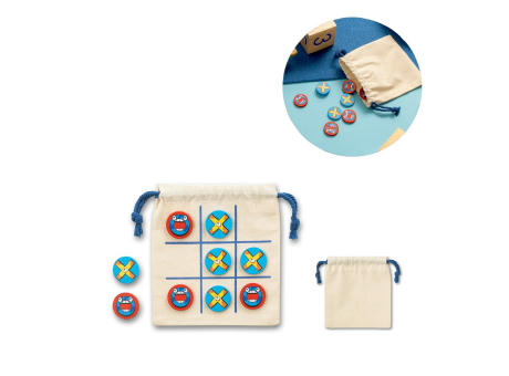 CROSSES. Klassisches 3-Gewinnt-Spiel aus Sperrholz, bestehend aus 10 Teilen Werbeartikel