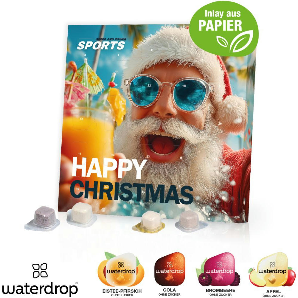 Tisch-Adventskalender Waterdrop®, Inlay aus Papier Werbeartikel