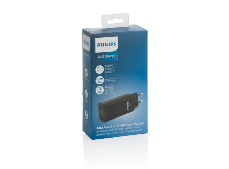 Philips 65W Ultra-Schnell-PD 3-Port-USB-Wandladegerät Werbeartikel