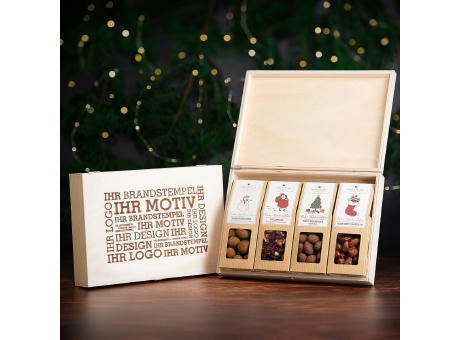 Product image 4 Weihnachts-Snacks in der Birkenholzbox Werbeartikel