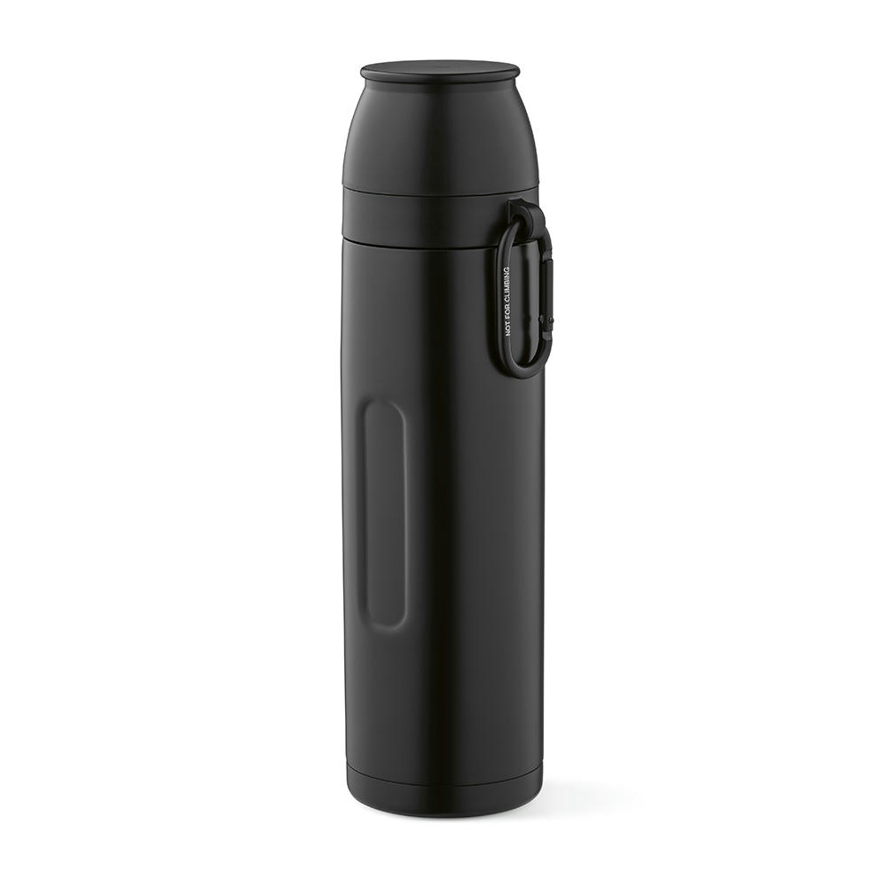 Flinders Thermos recy.Edelstahl, 1080 ml. Mit 2 Bechern und Karabiner Werbeartikel