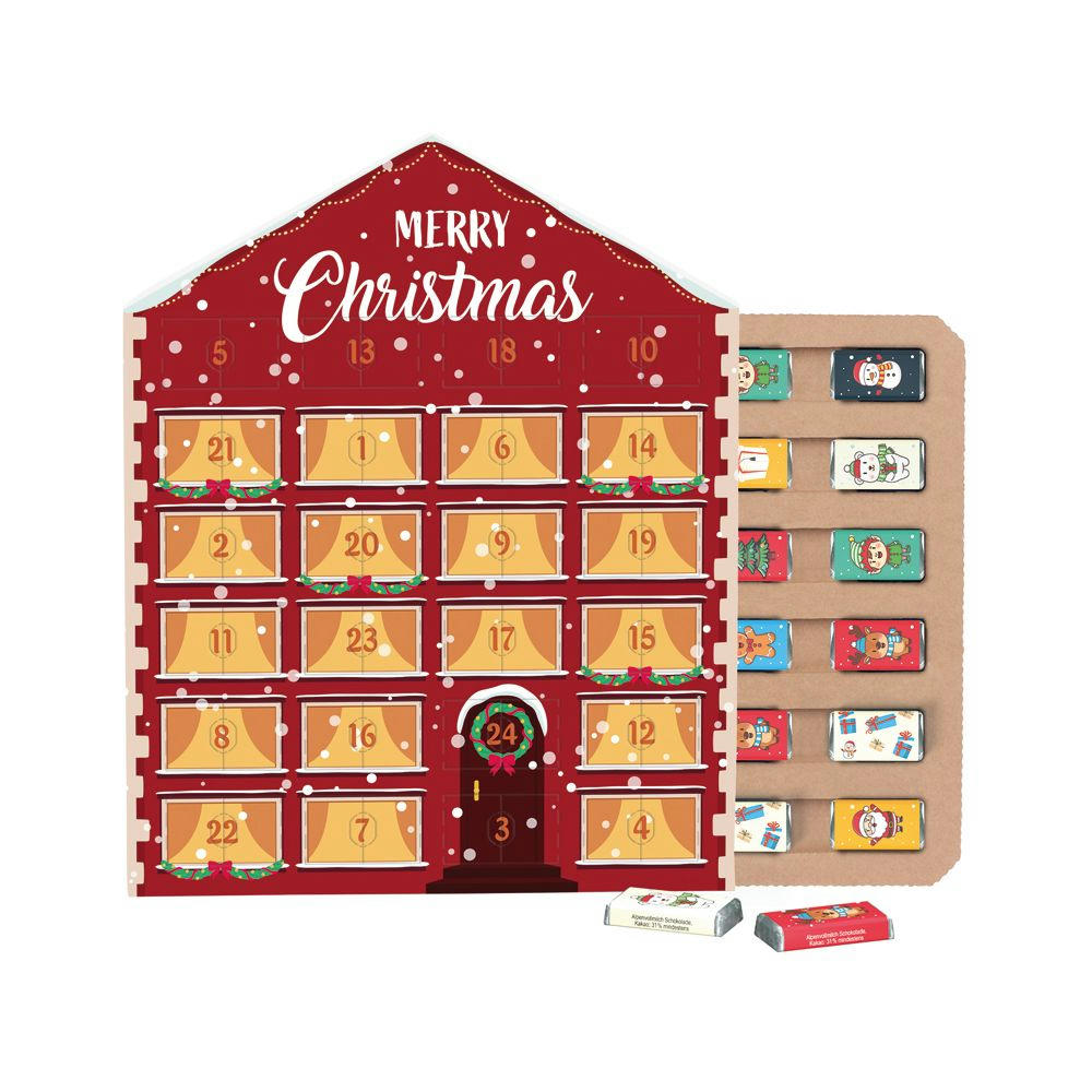 Täfelchen Adventskalender Haus ECO Werbeartikel