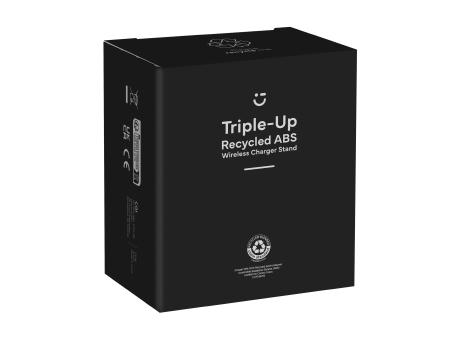 Triple-Up RCS Recycled ABS Wireless Charger Stand Werbeartikel