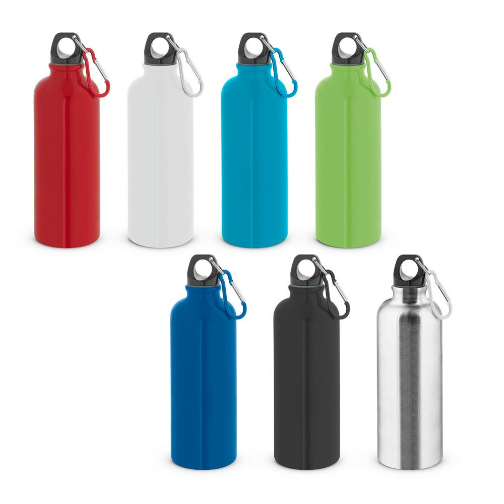 KELCE. Edelstahlflasche mit einwandiger Ausführung und Karabiner, 550 ml Werbeartikel