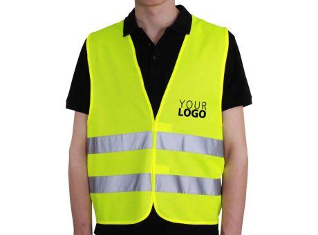 Warnweste 2 Meter Abstand - Mit eigenem Logo vorne Werbeartikel