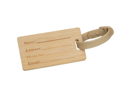 Product image Kofferanhänger aus Bambus Werbeartikel